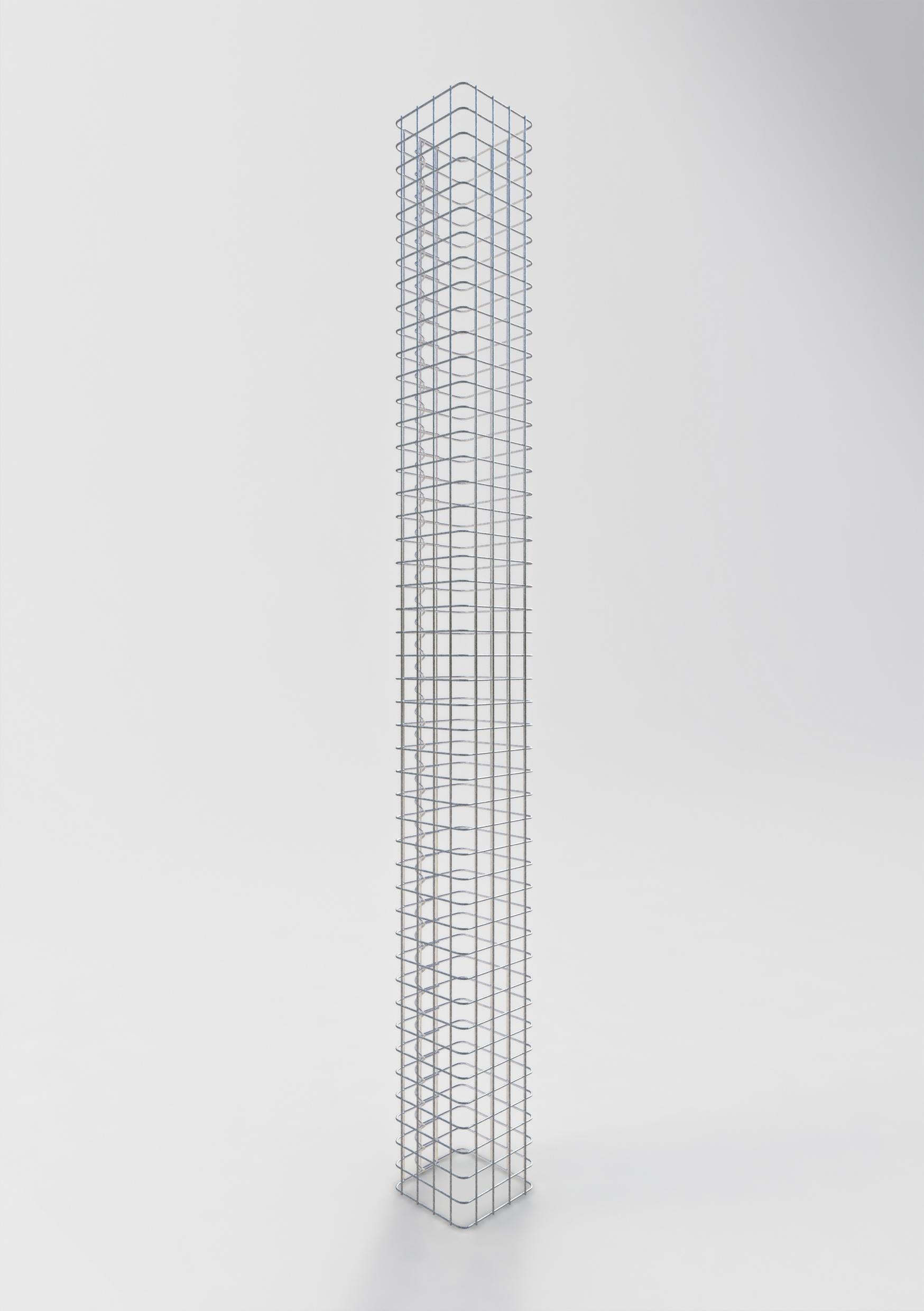 Colonne gabion carrée 22 cm x 22 cm, hauteur 230 cm, MW 5 cm x 5 cm