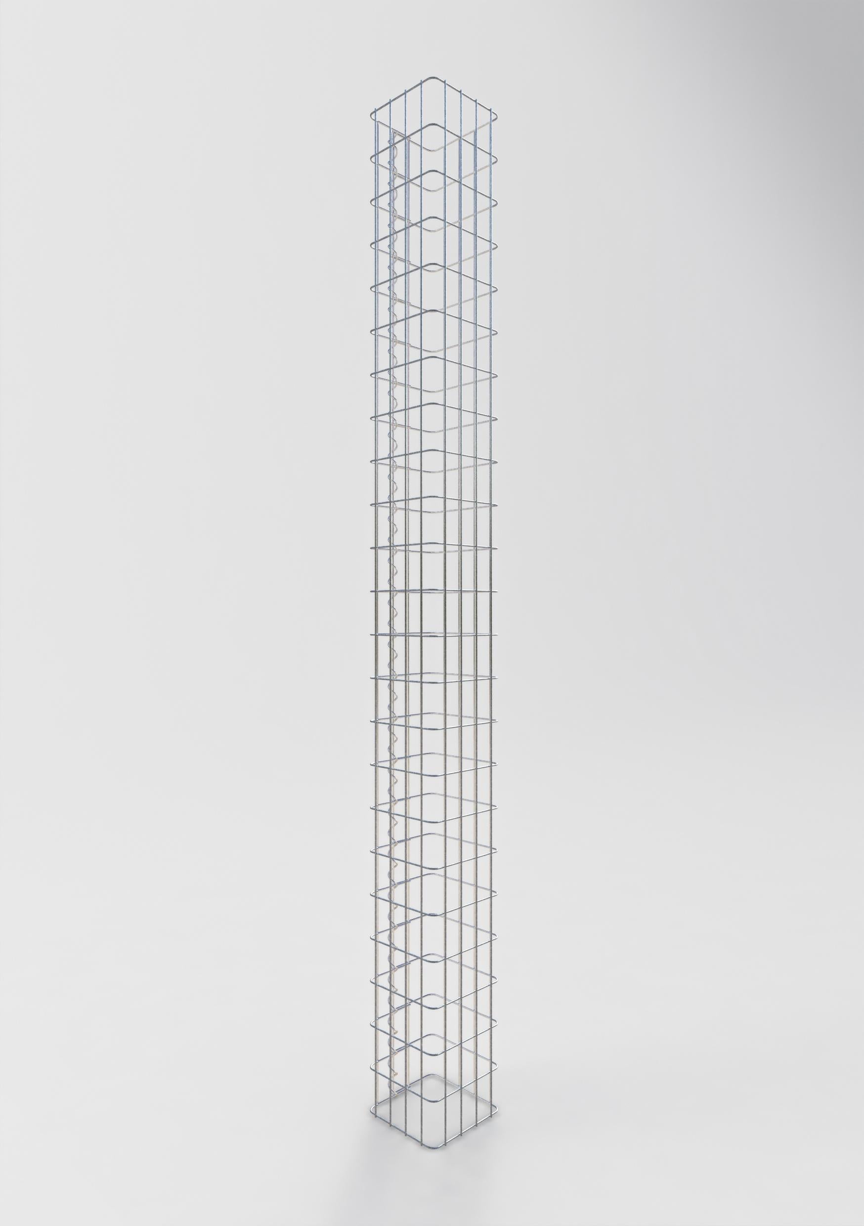 Colonne gabion carrée 22 cm x 22 cm, hauteur 230 cm, MW 5 cm x 10 cm