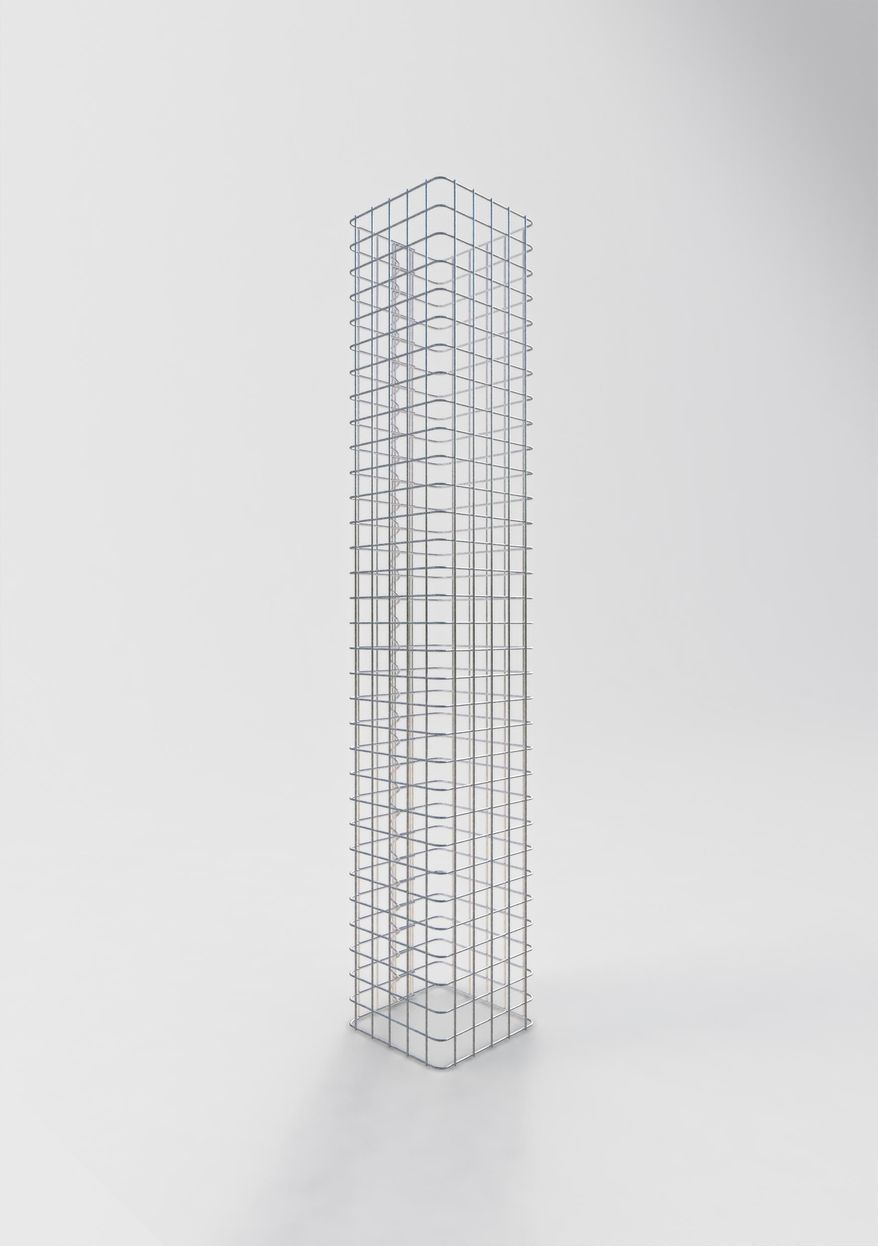 Colonne gabion carrée 27 cm x 27 cm, hauteur 160 cm, L 5 cm x 5 cm