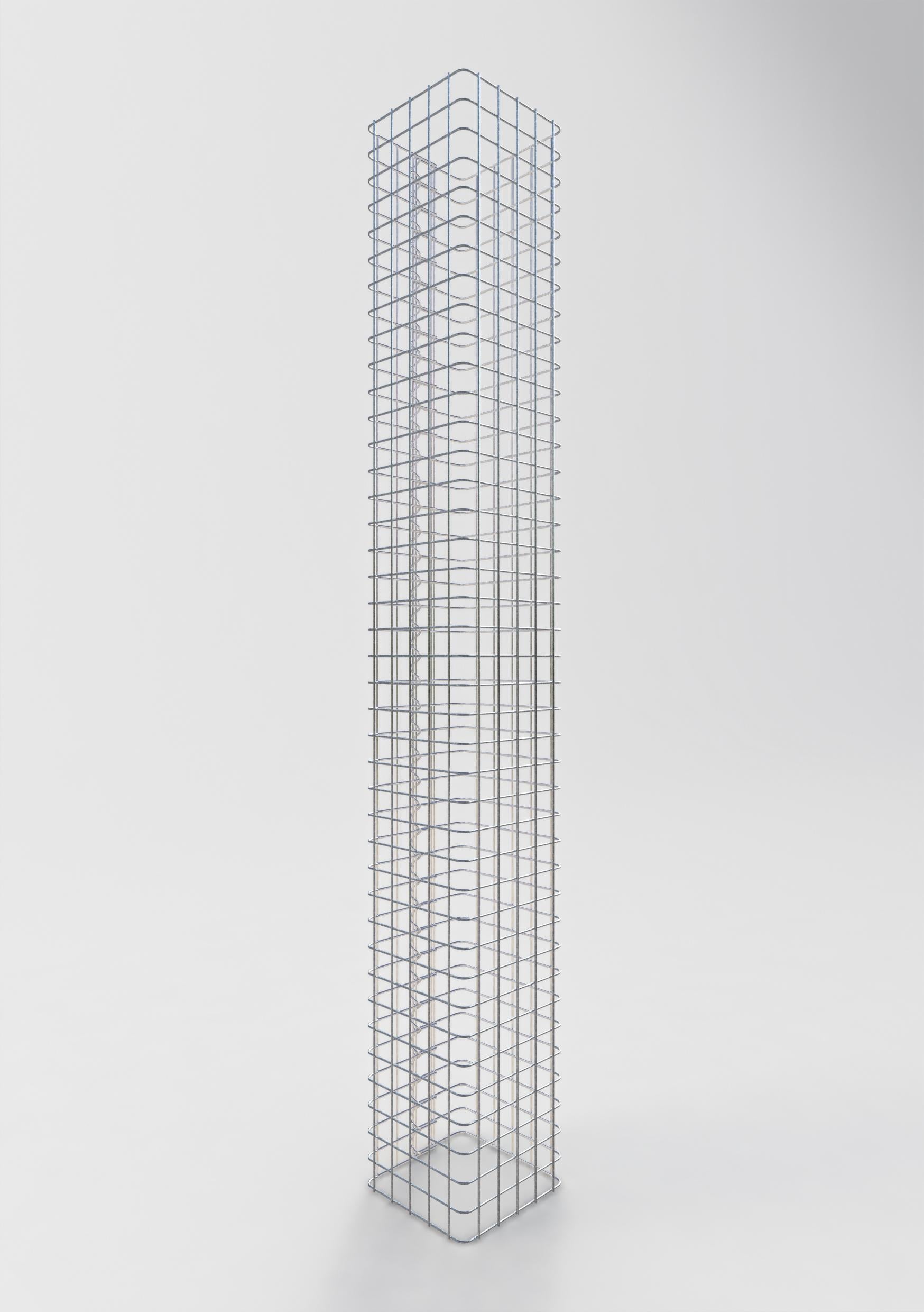 Colonne gabion carrée 27 cm x 27 cm, hauteur 200 cm, MW 5 cm x 5 cm