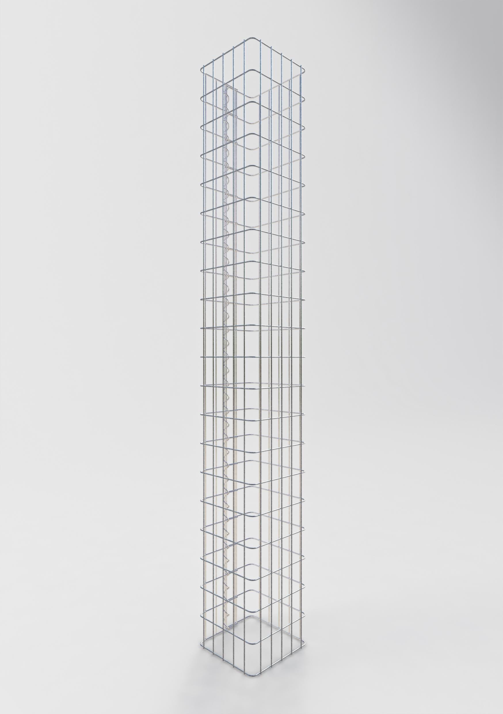 Colonne gabion carrée 27 cm x 27 cm, hauteur 200 cm, MW 5 cm x 10 cm