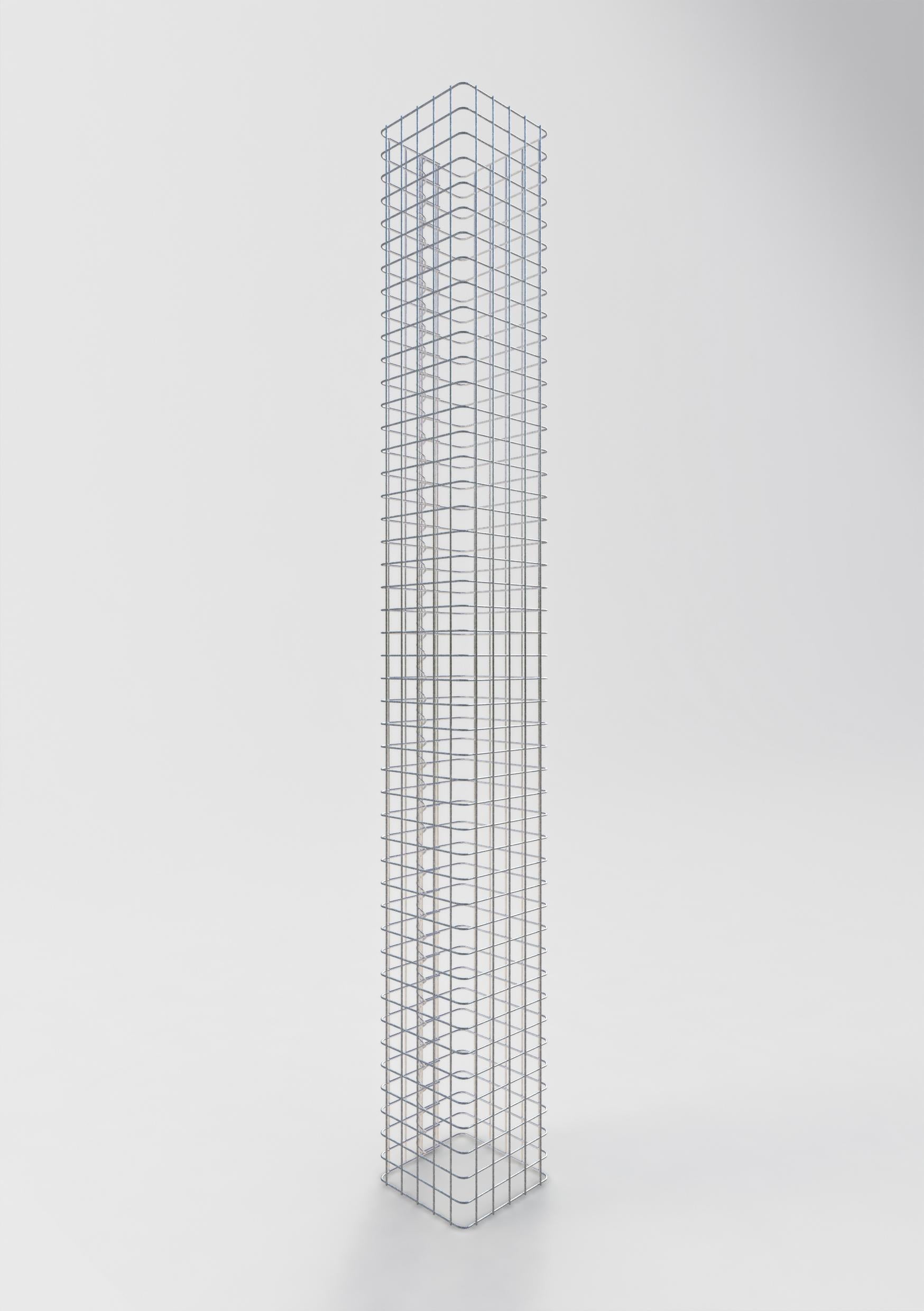 Colonne gabion carrée 27 cm x 27 cm, hauteur 230 cm, MW 5 cm x 5 cm