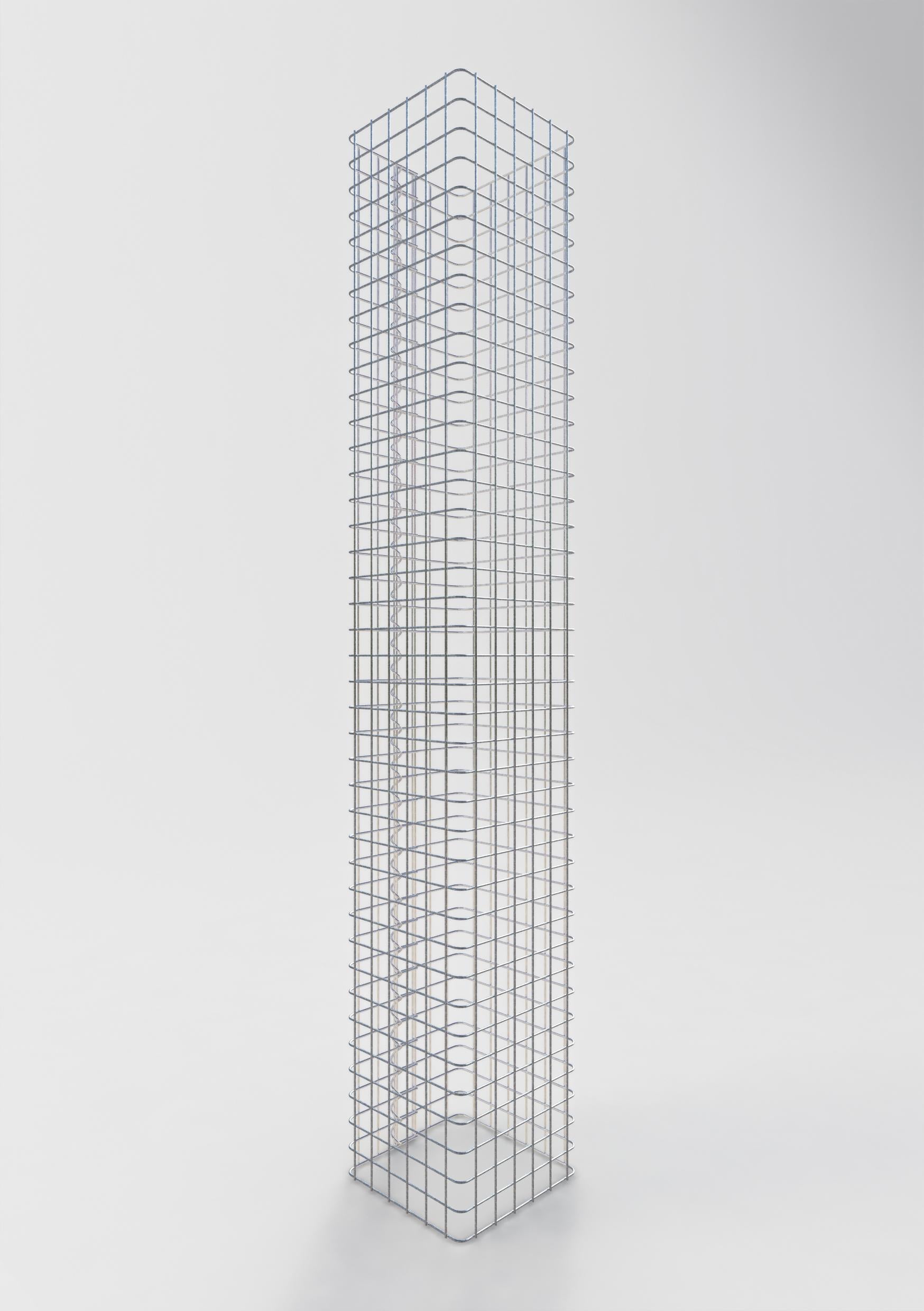 Colonne gabion carrée 32 cm x 32 cm, hauteur 200 cm, MW 5 cm x 5 cm