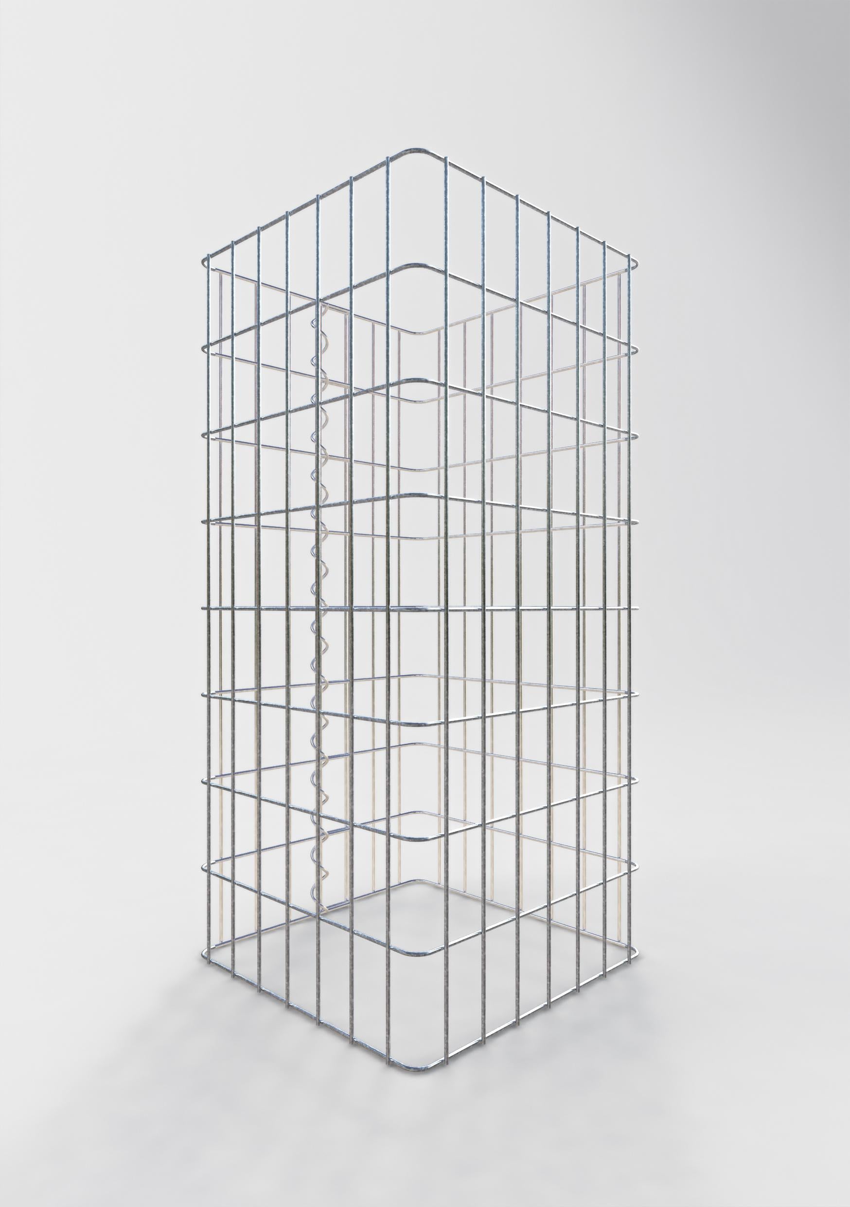 Colonne gabion carrée 37 cm x 37 cm, hauteur 80 cm, L 5 cm x 10 cm