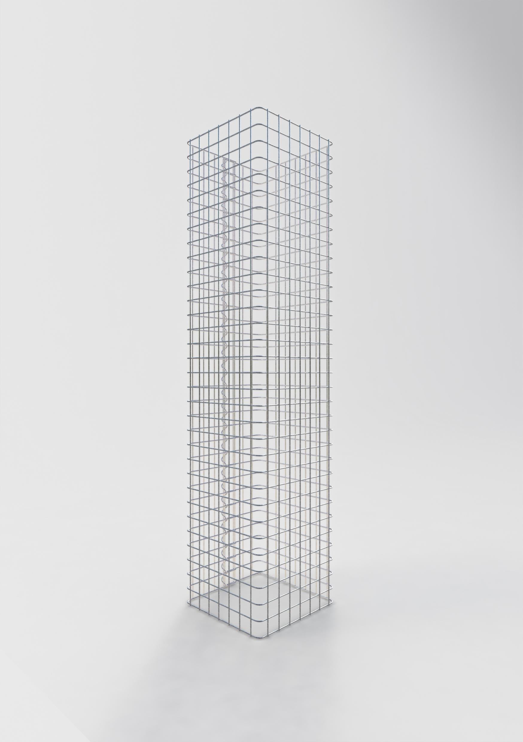 Colonne gabion carrée 37 cm x 37 cm, hauteur 160 cm, L 5 cm x 5 cm