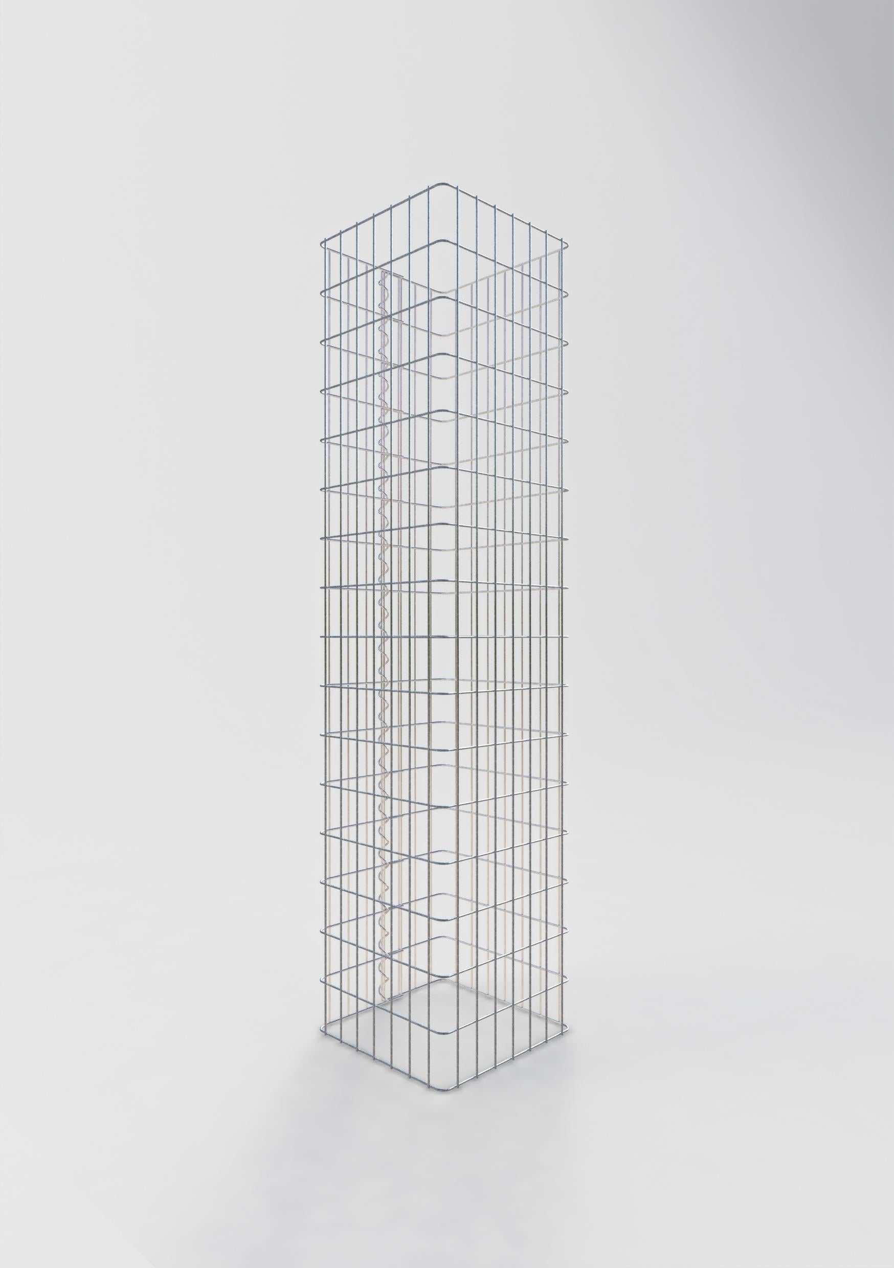 Colonne gabion carrée 37 cm x 37 cm, hauteur 160 cm, L 5 cm x 10 cm