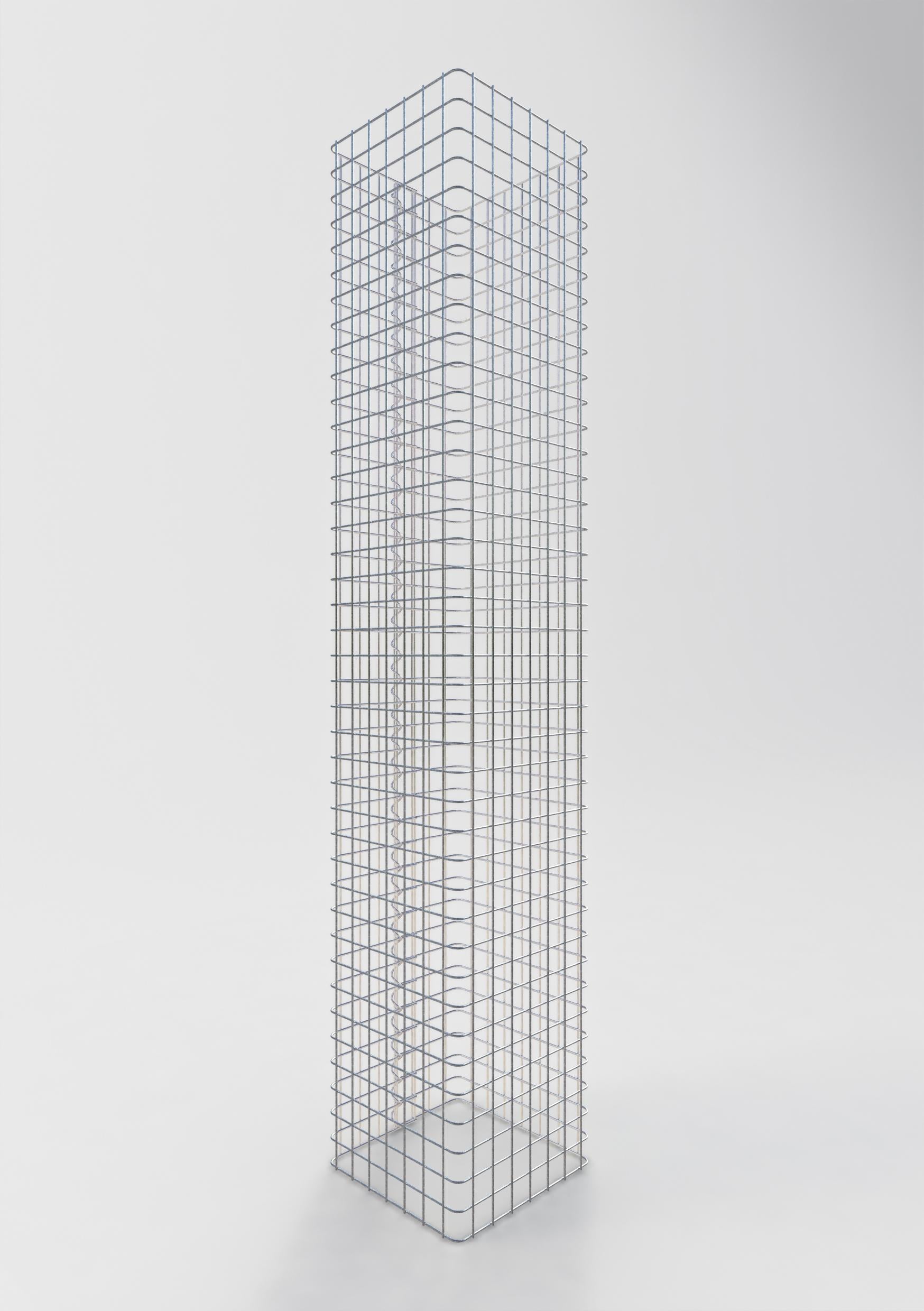 Colonne gabion carrée 37 cm x 37 cm, hauteur 200 cm, MW 5 cm x 5 cm