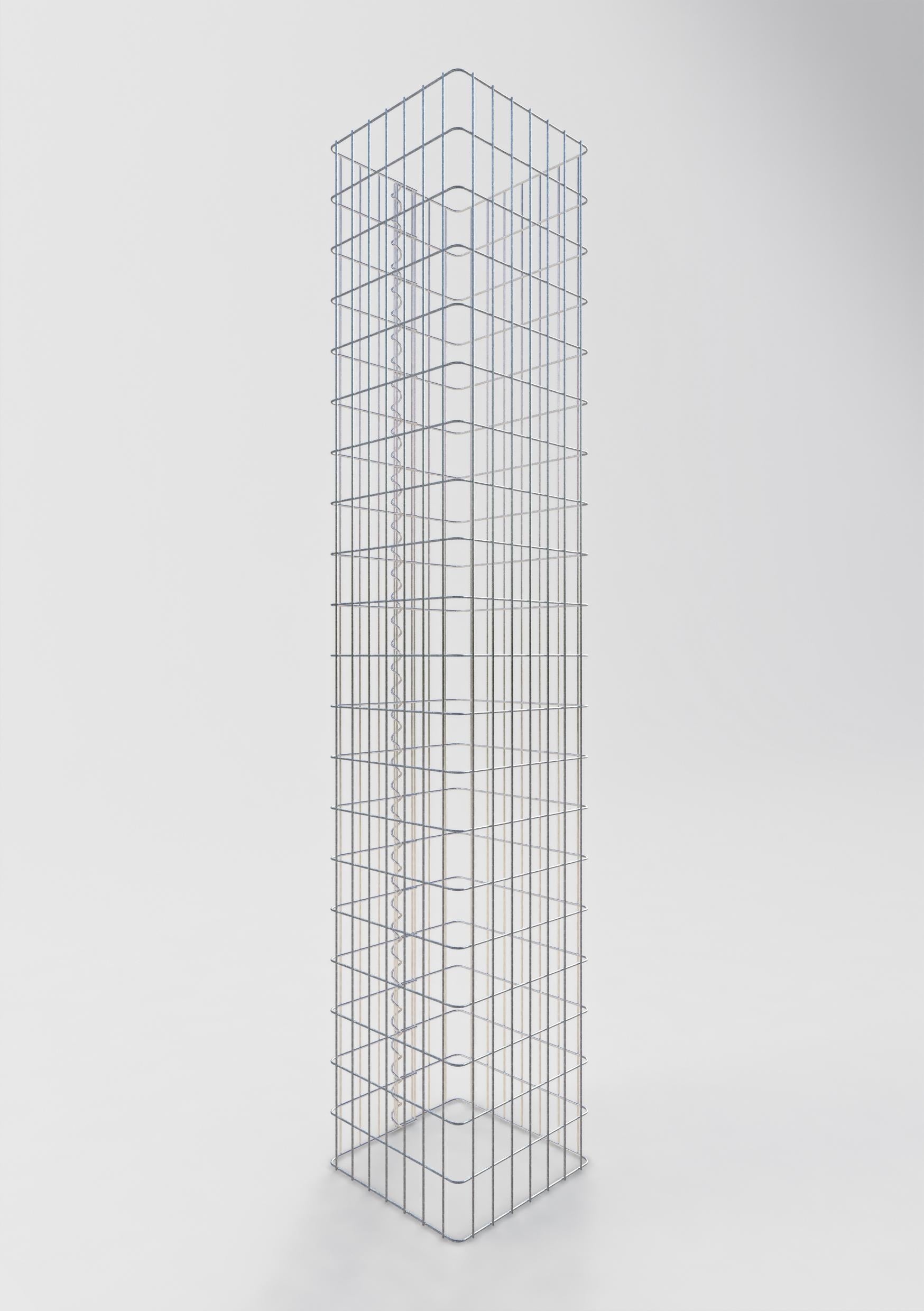 Colonne gabion carrée 37 cm x 37 cm, hauteur 200 cm, MW 5 cm x 10 cm