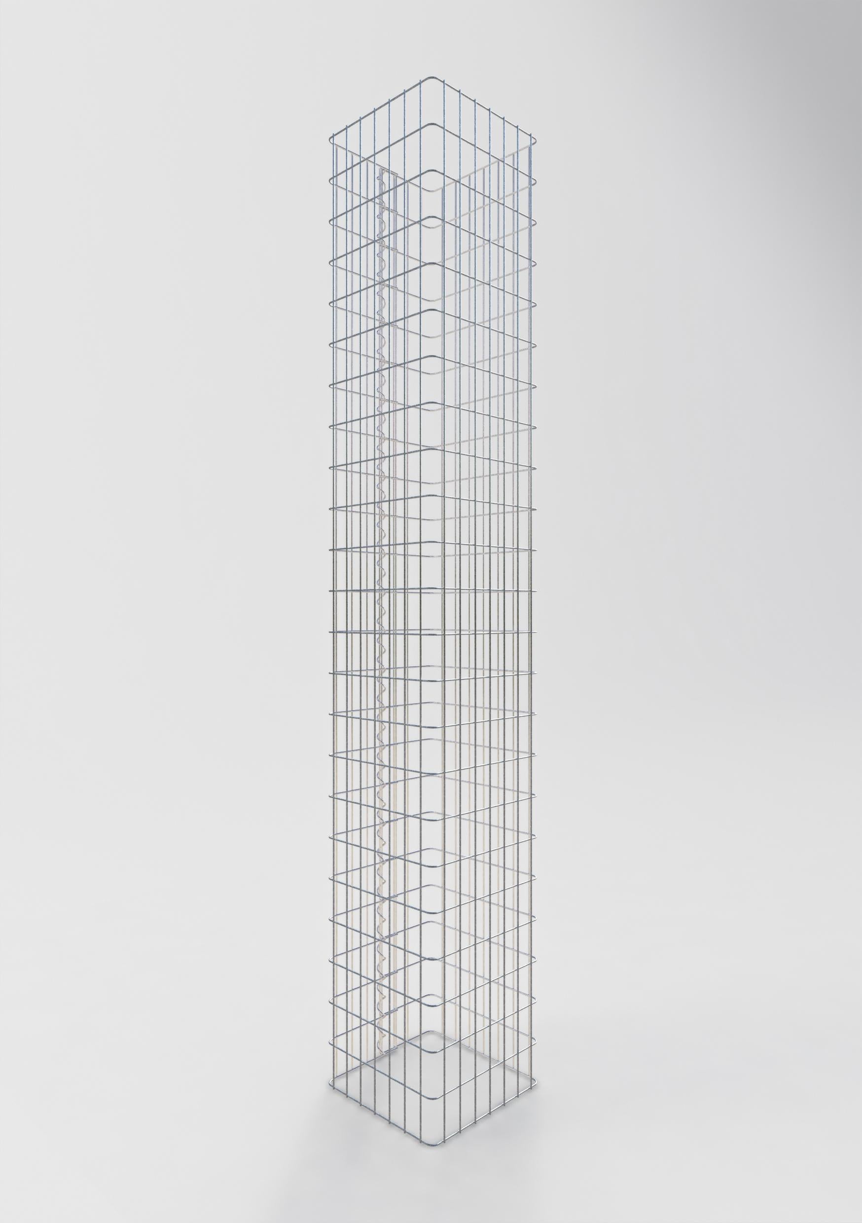 Colonne gabion carrée 37 cm x 37 cm, hauteur 230 cm, L 5 cm x 10 cm