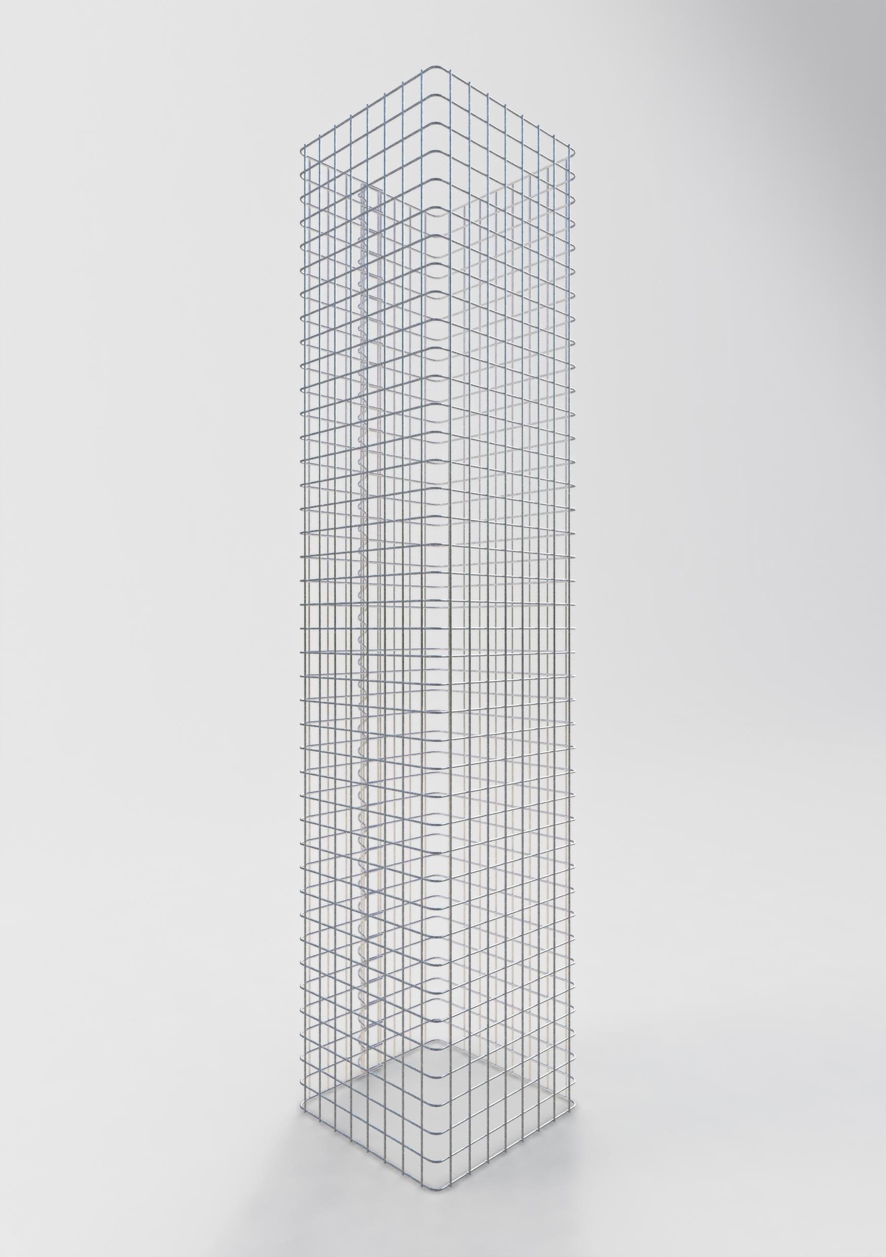 Colonne gabion carrée 42 cm x 42 cm, hauteur 200 cm, MW 5 cm x 5 cm