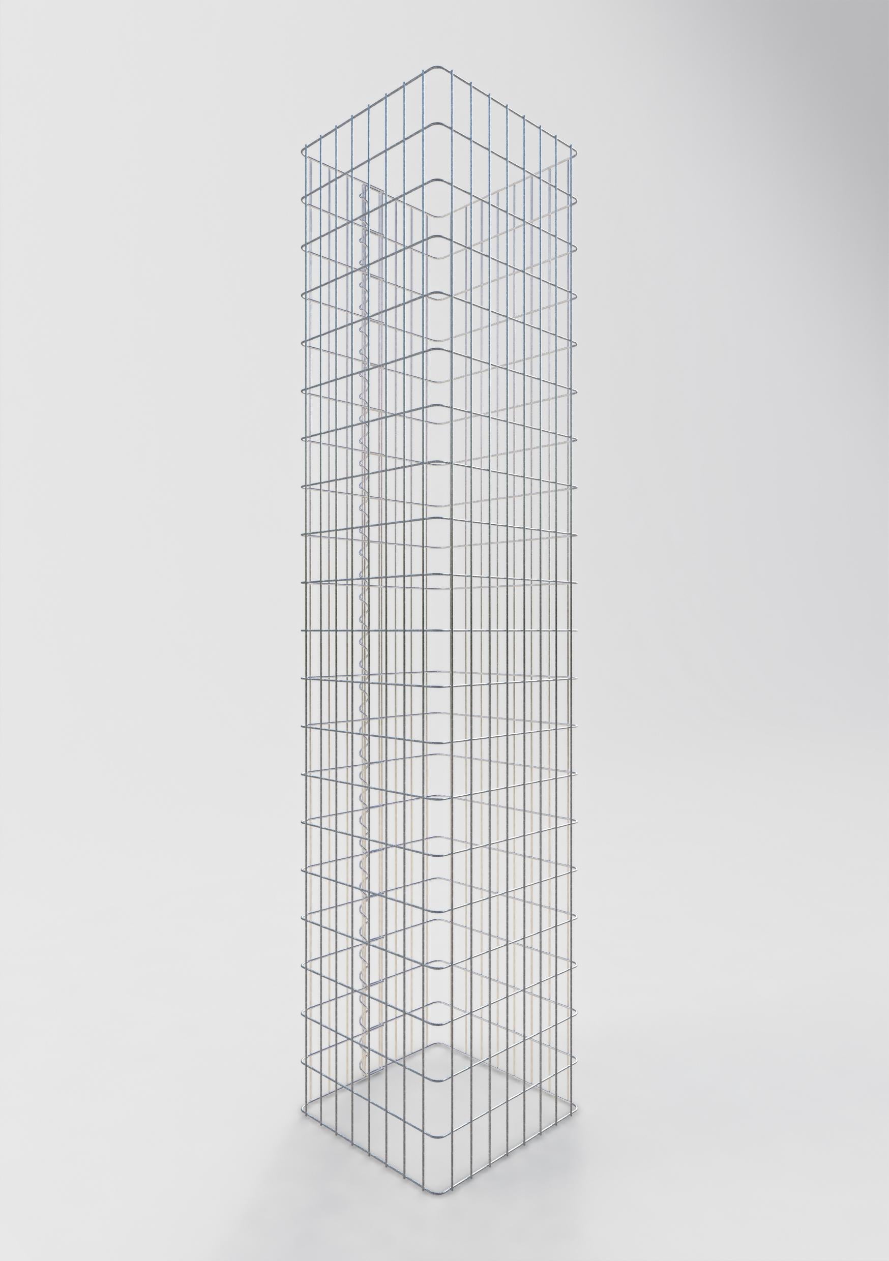 Colonne gabion carrée 42 cm x 42 cm, hauteur 200 cm, MW 5 cm x 10 cm