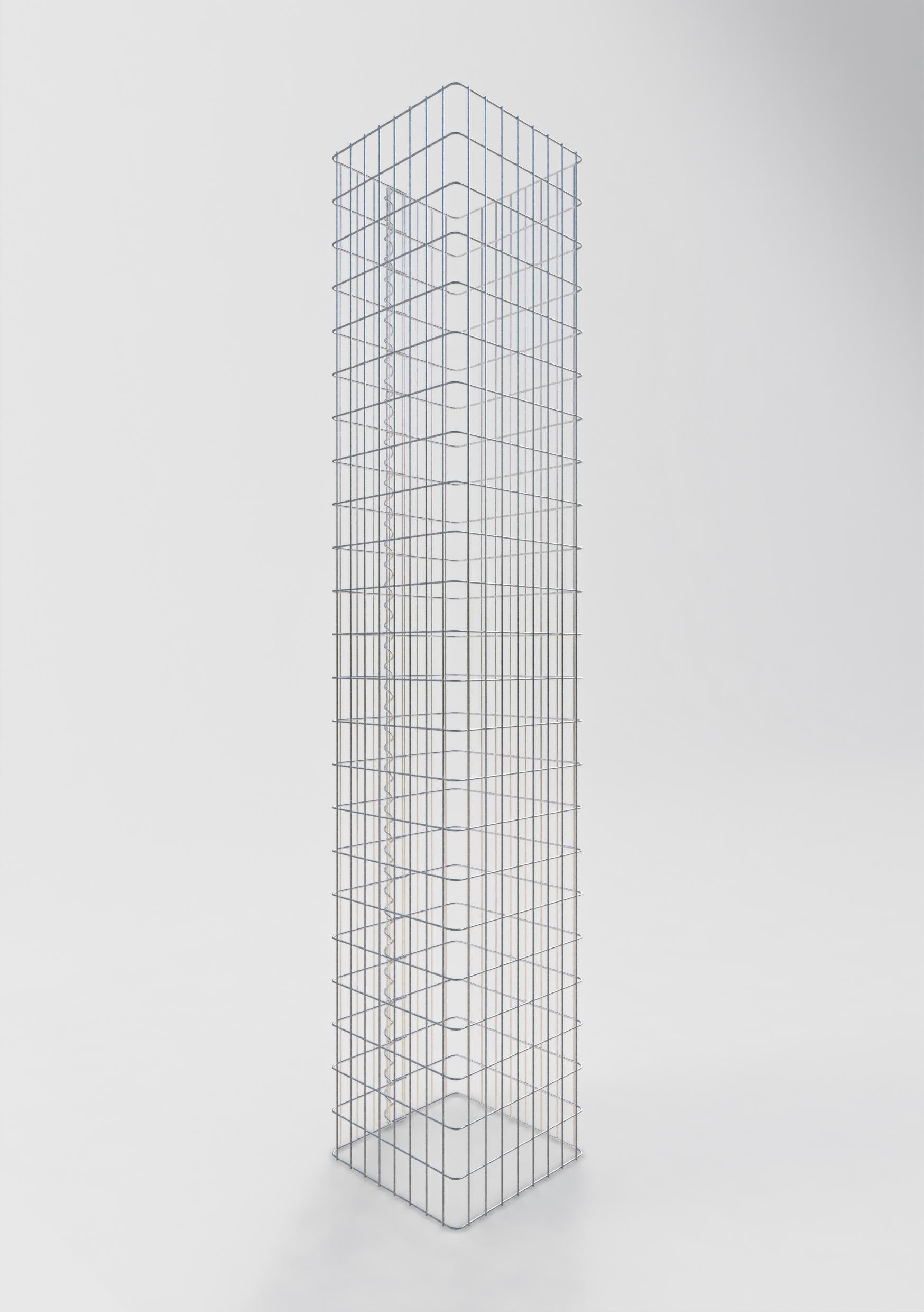 Colonne gabion carrée 42 cm x 42 cm, hauteur 230 cm, L 5 cm x 10 cm