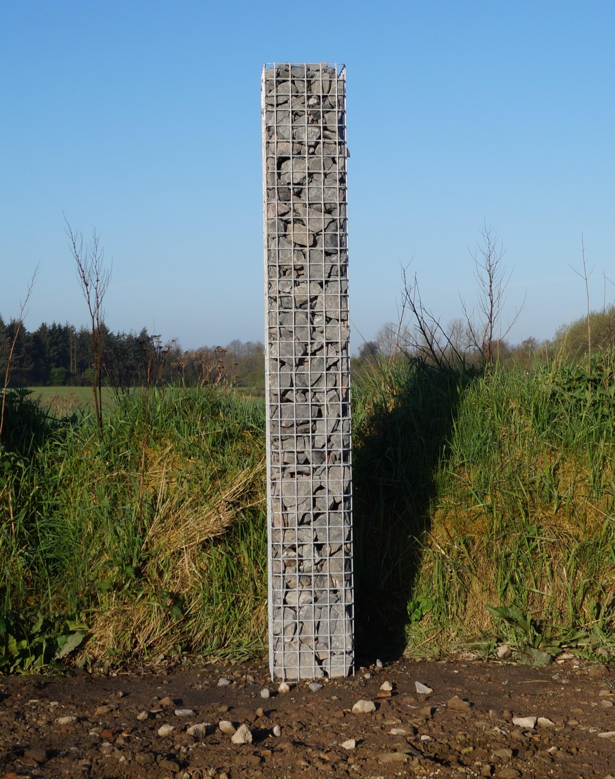 Colonne de gabion, carrée, galvanisée à chaud, 27 cm x 27 cm, hauteur 200 cm, MW 5 cm x 5 cm