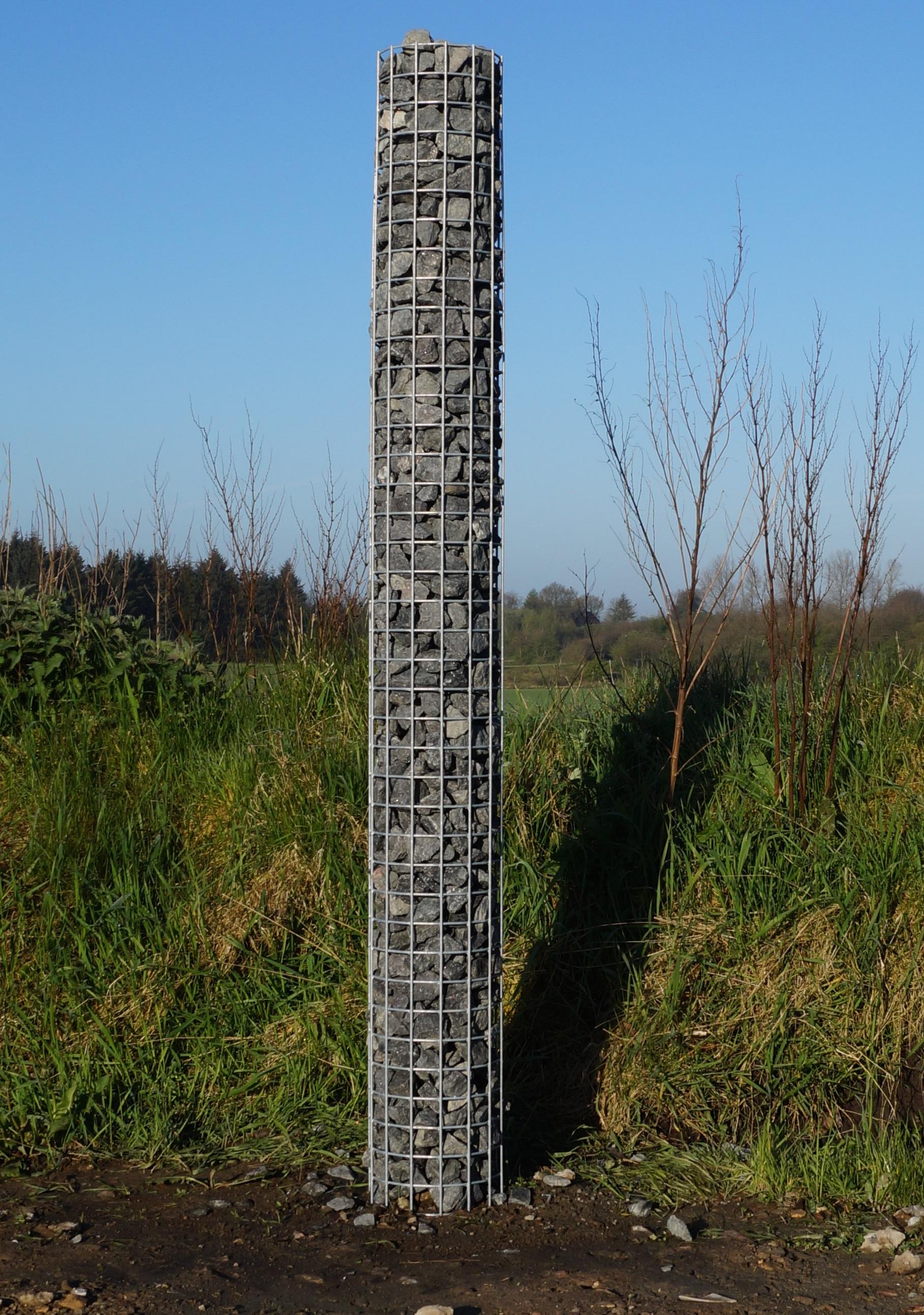 Colonne de gabion ronde, galvanisée à chaud, diamètre 22 cm, hauteur 200 cm, MW 5 cm x 5 cm