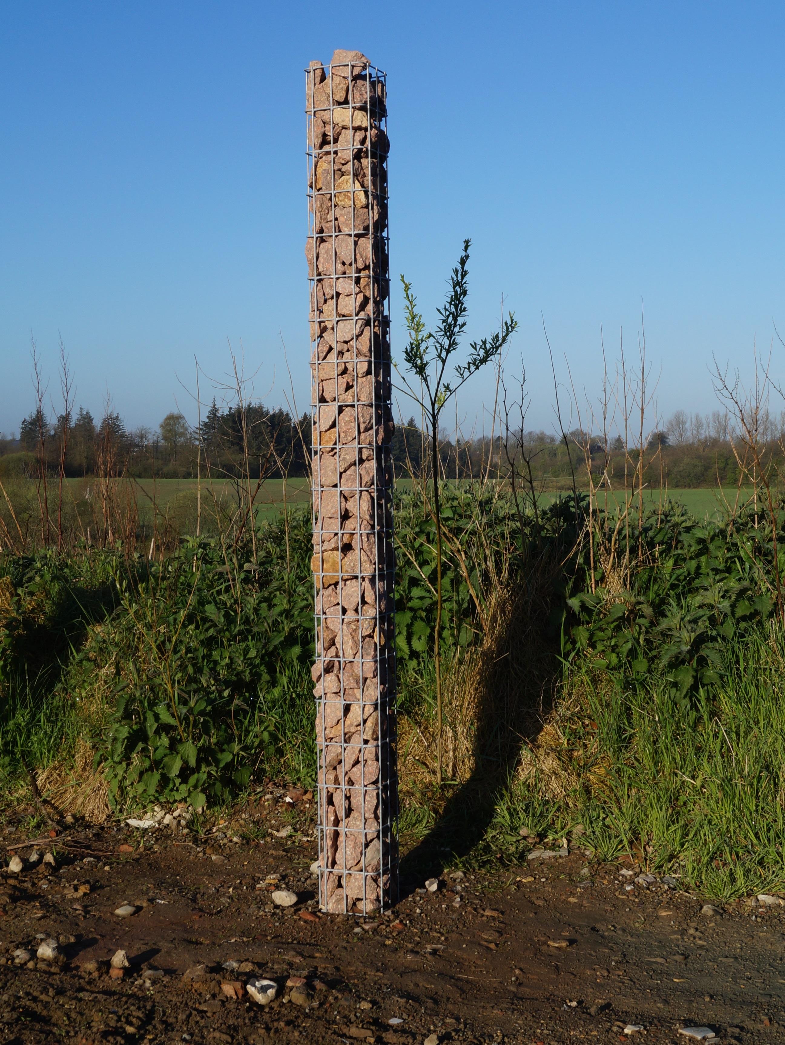 Colonne de gabions, carrée, galvanisée à chaud, 17 cm x 17 cm, hauteur 200 cm, MW 5 cm x 10 cm