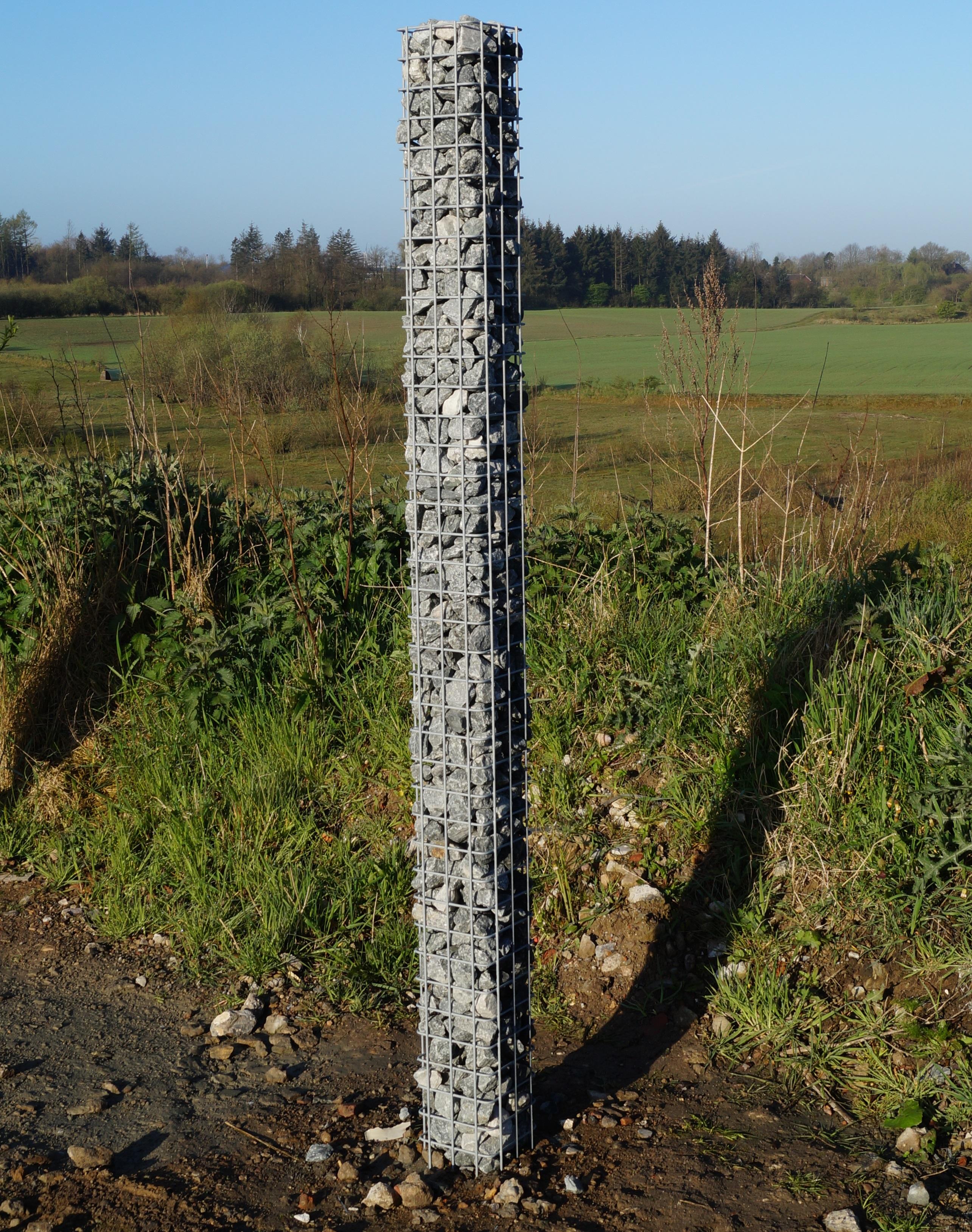 Colonne de gabions, carrée, galvanisée à chaud, 17 cm x 17 cm, hauteur 200 cm, MW 5 cm x 5 cm