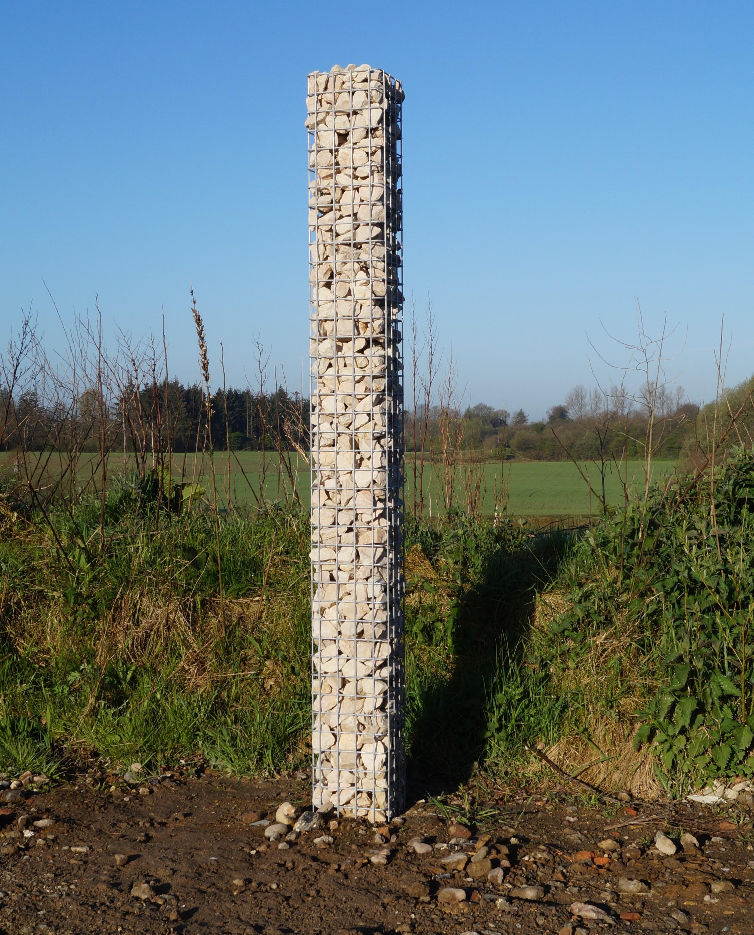 Colonne de gabions, carrée, galvanisée à chaud, 22 cm x 22 cm, hauteur 200 cm, MW 5 cm x 5 cm