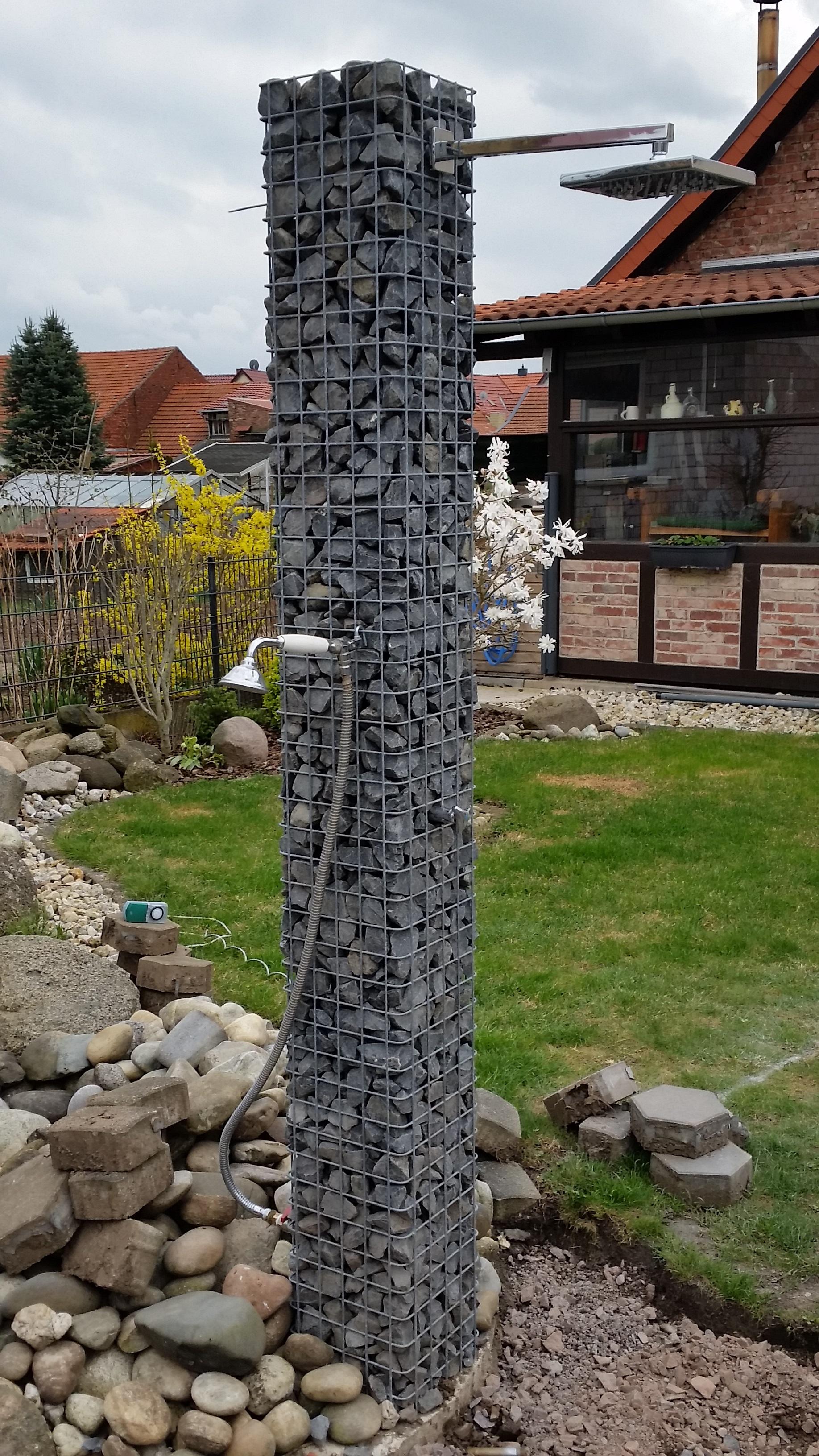 Colonne gabion carrée 22 cm x 22 cm, hauteur 200 cm, MW 5 cm x 5 cm