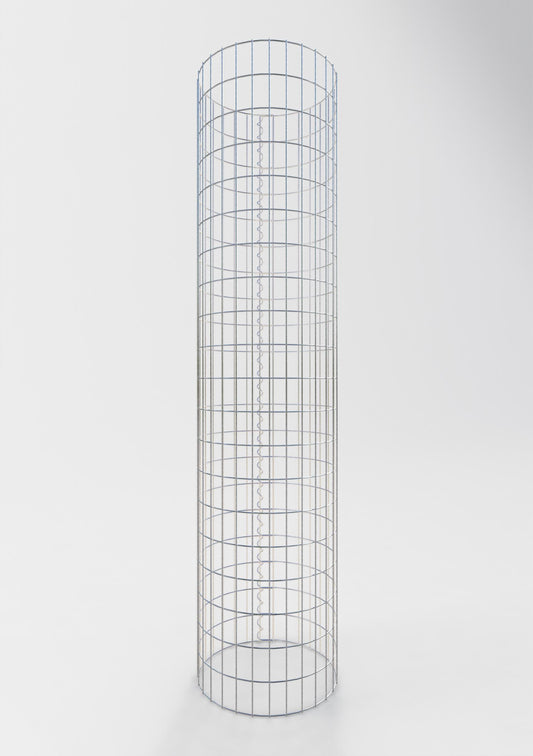 Gabion column around 47 cm diameter, 200 cm height, mesh size 5 cm x 10 cm