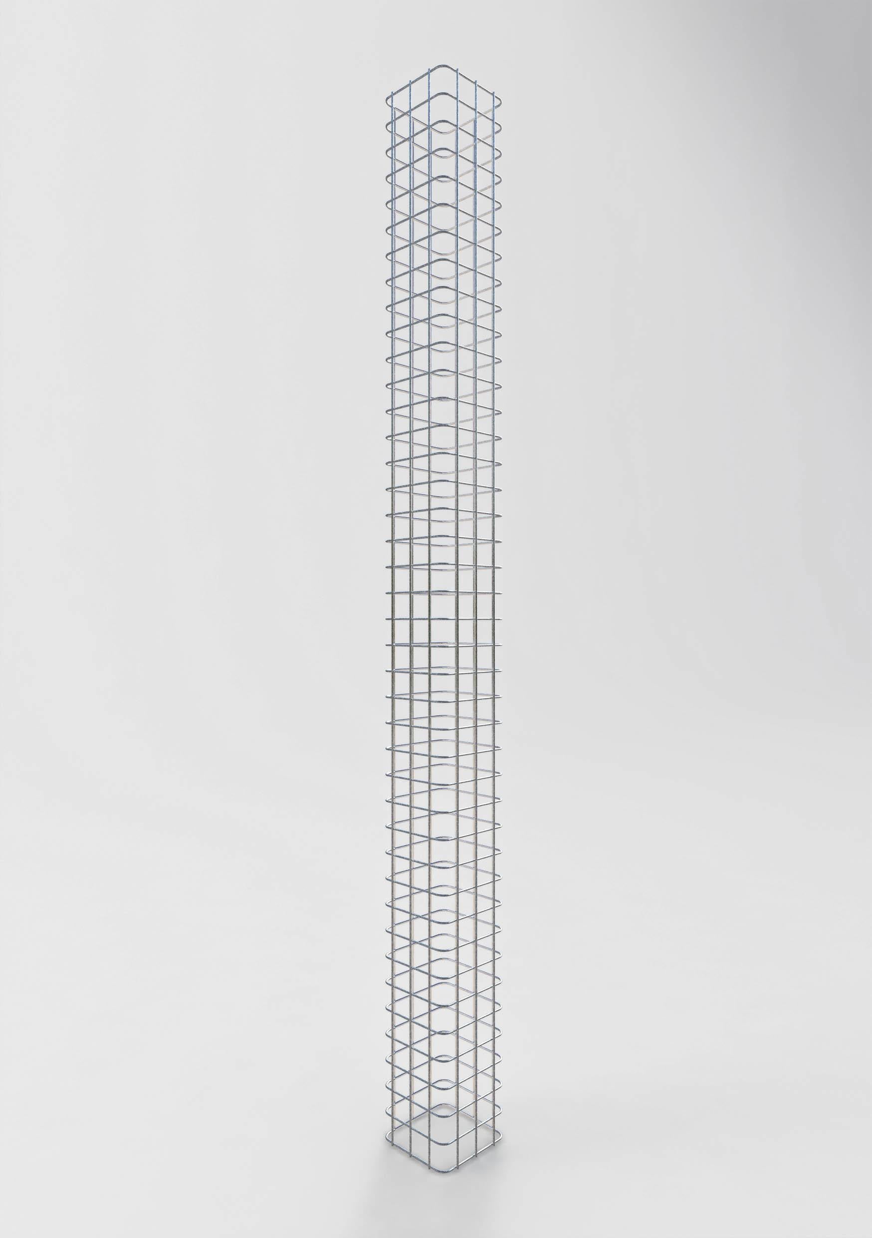 Colonne de gabions, carrée, galvanisée à chaud, 17 cm x 17 cm, hauteur 200 cm, MW 5 cm x 5 cm