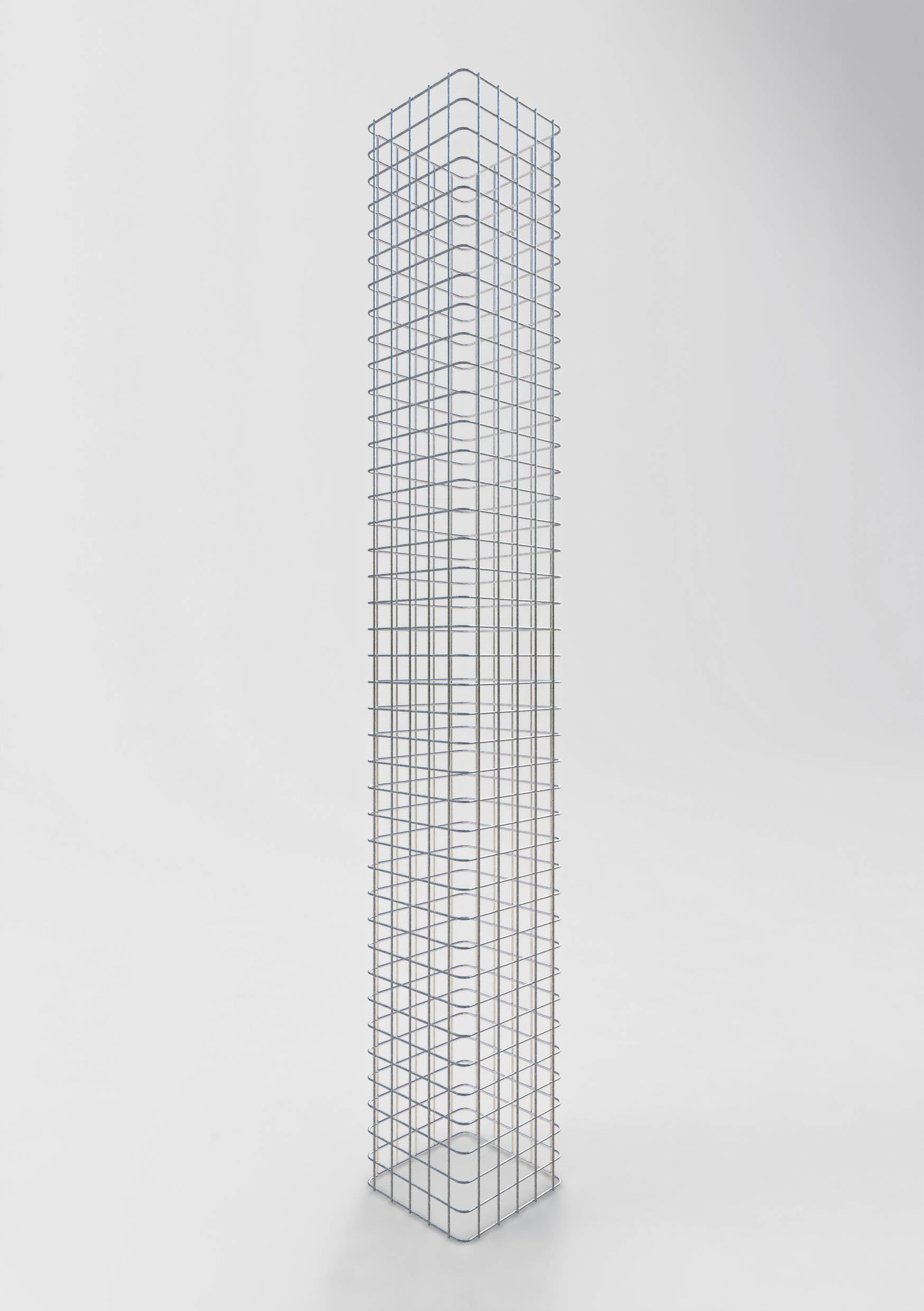 Colonne de gabion, carrée, galvanisée à chaud, 27 cm x 27 cm, hauteur 200 cm, MW 5 cm x 5 cm