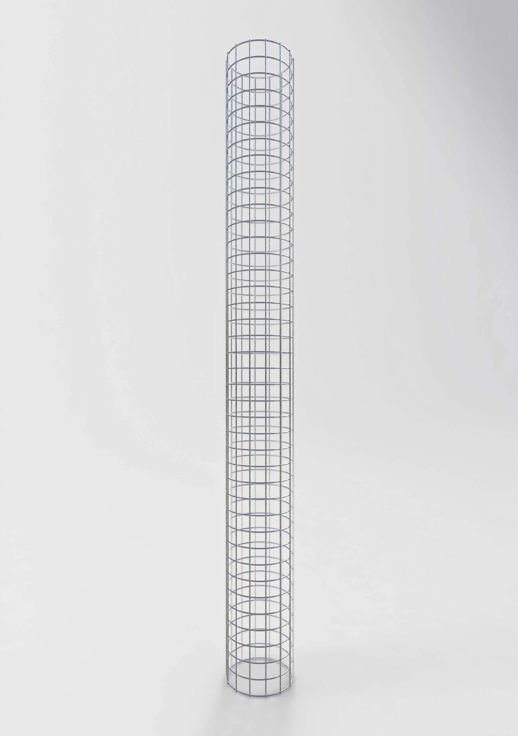 Colonne de gabion ronde, galvanisée à chaud, diamètre 22 cm, hauteur 200 cm, MW 5 cm x 5 cm