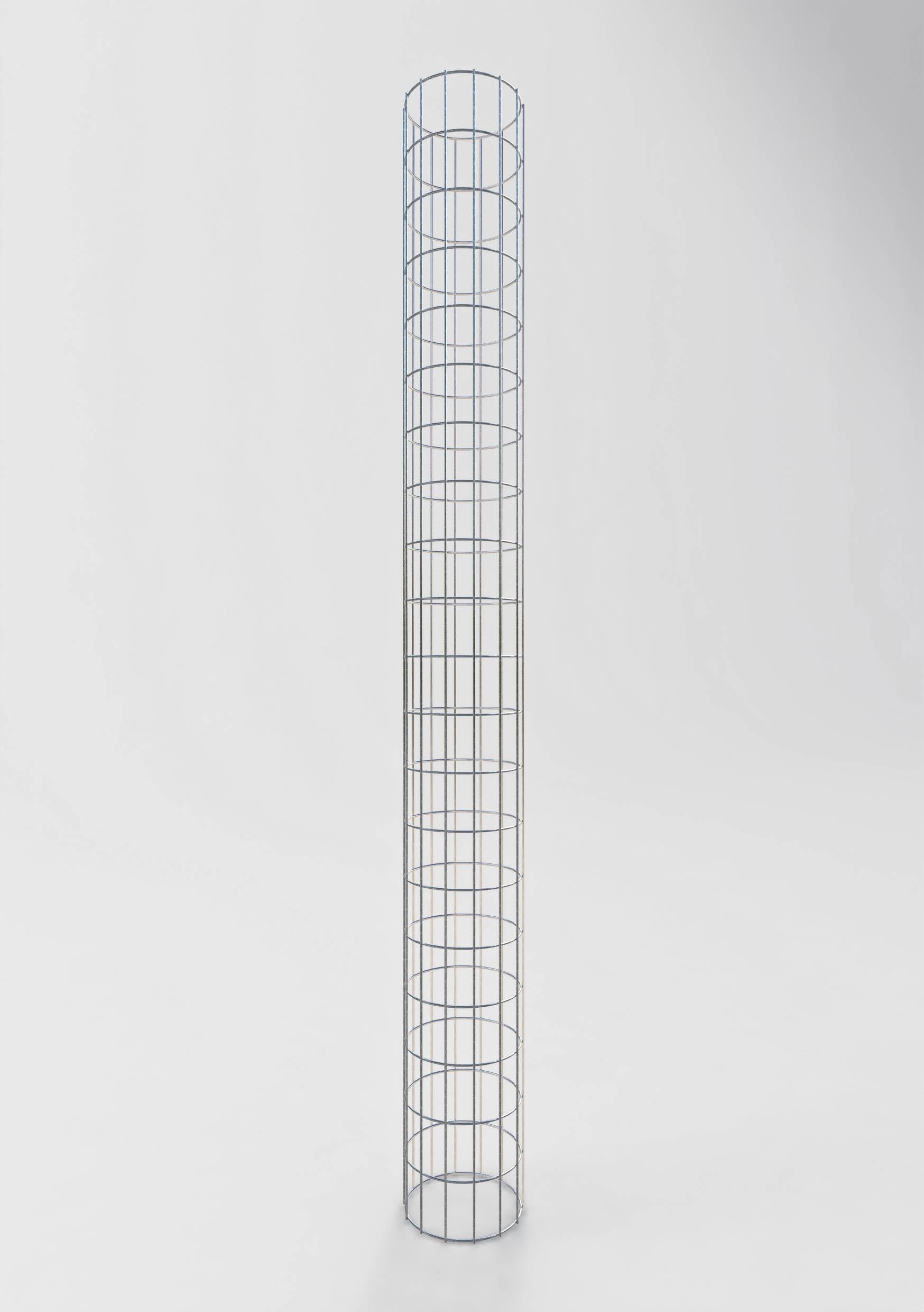 Colonne de gabion ronde, galvanisée à chaud, diamètre 22 cm, hauteur 200 cm, MW 5 cm x 10 cm