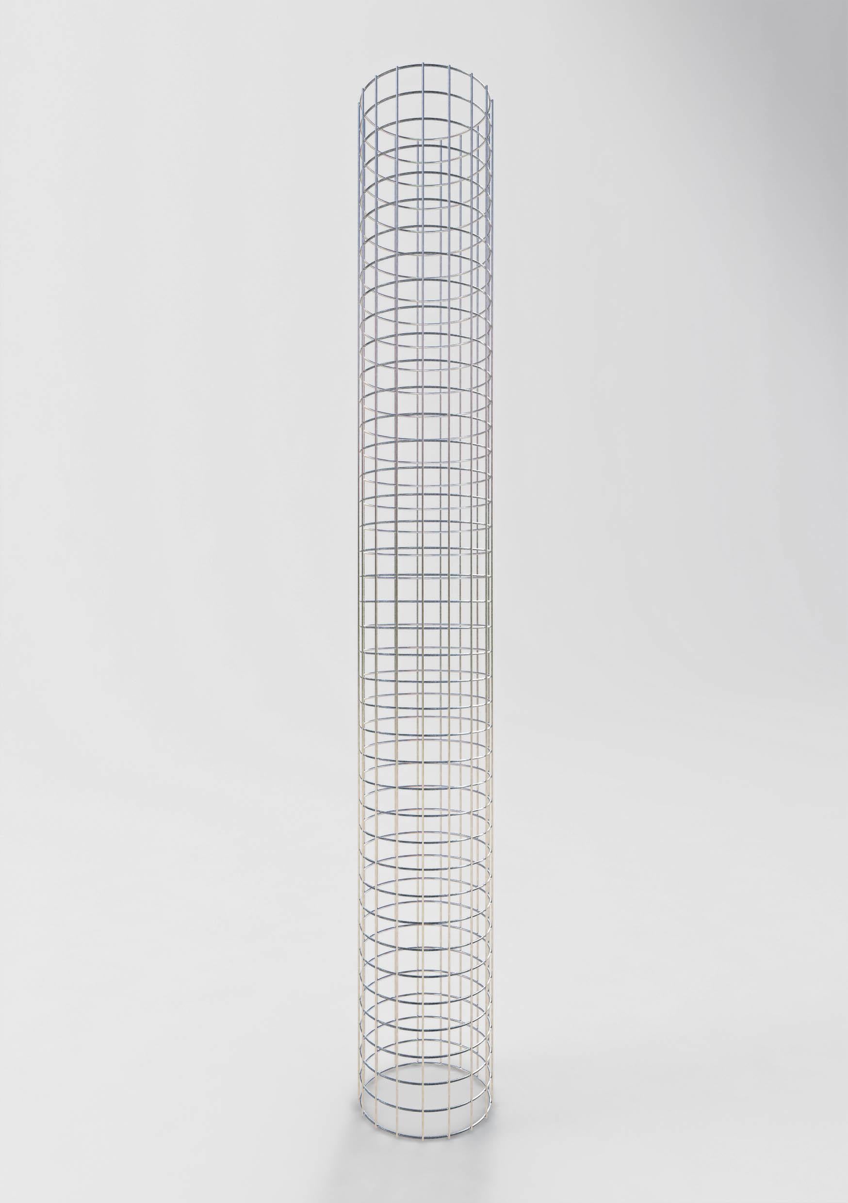 Colonne de gabion ronde, galvanisée à chaud, diamètre 27 cm, hauteur 200 cm, MW 5 cm x 5 cm