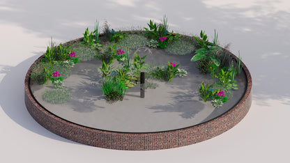 Gabion verhoogde vijver, rond, buitendiameter 292 cm, hoogte 50 cm, maaswijdte 5 x 5 cm, wanddikte 15 cm