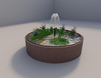 Gabionen Hochteich rund, Außendurchmesser 352 cm, Höhe 80 cm, Maschenweite 5 x 5 cm, Wandstärke 15 cm