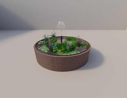 Gabionen Hochteich rund, Außendurchmesser 352 cm, Höhe 80 cm, Maschenweite 5 x 5 cm, Wandstärke 15 cm