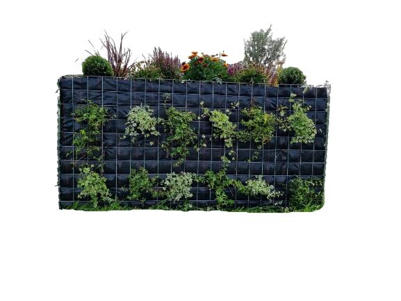 Gabion vert avec non-tissé 80 cm x 40 cm x 30 cm (L x H x P), maille 10 cm x 10 cm, spirale