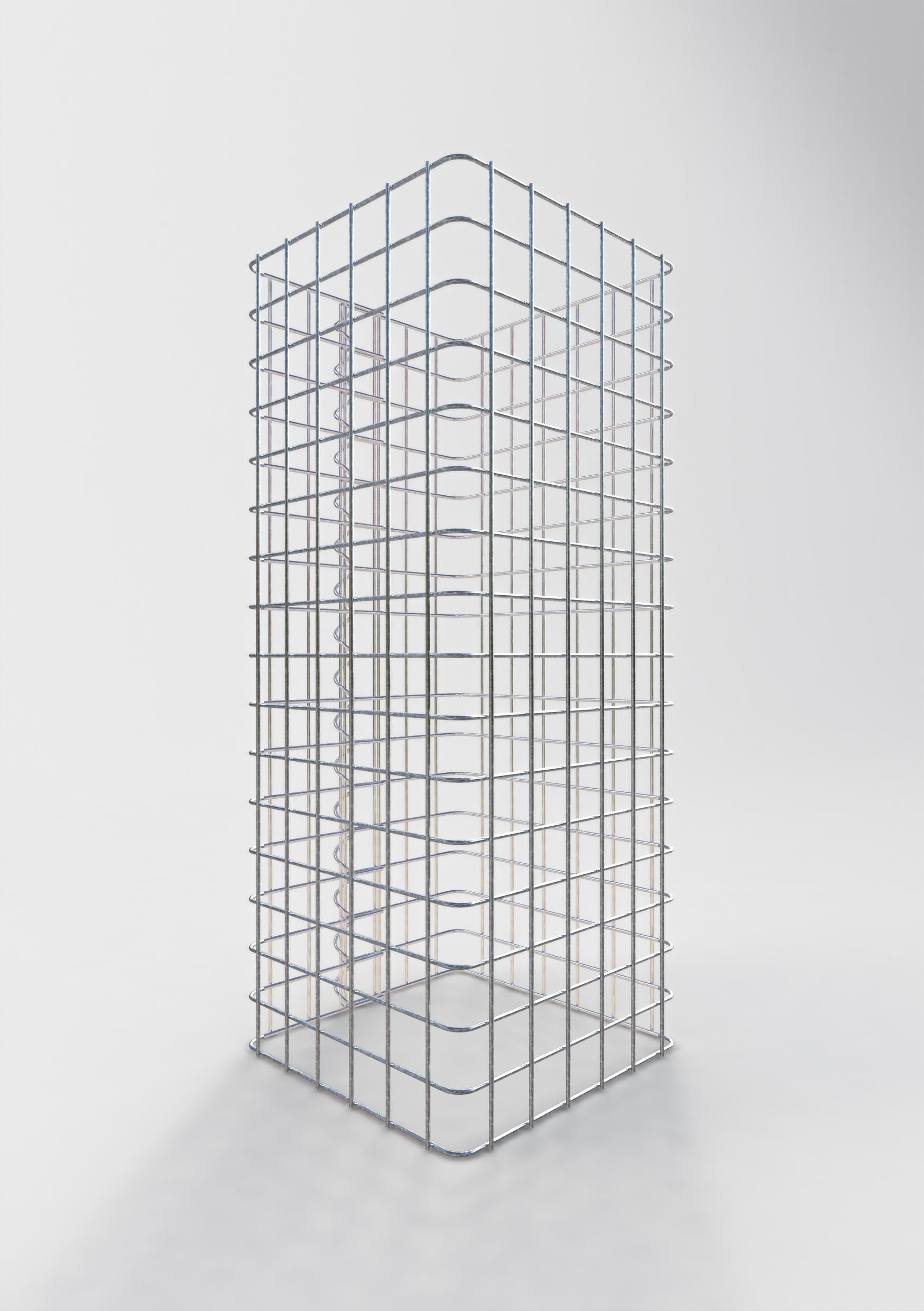 Colonne gabion carrée 32 cm x 32 cm, hauteur 80 cm, L 5 cm x 5 cm